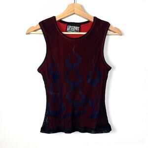 Y2K Lip Service Flame Tank Top Fire Vintage Hot Topic Mall Goth Gothic Rave